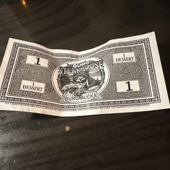 Burg Steakhouse - The "free dessert" coupon that's only for a brownie - Steakhouses Near Me - Gatlinburg, Tennessee Burg Steakhouse - The "free dessert" coupon that's only for a brownie - Steakhouses Near Me - Gatlinburg, Tennessee