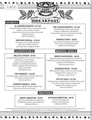 Menu photo 1 Caffe Destino Portland, OR Menu photo 1 Caffe Destino Portland, OR