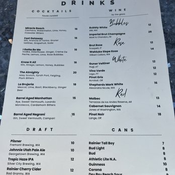 Altitude Sky Lounge - Drink menu - Lounges Near Me - Seattle, Washington