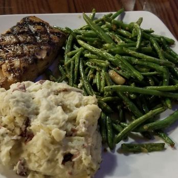 Noah's Canteen - Bourbon Salmon with green beans and mashed potatoes - New American Near Me - Kellogg, Idaho Noah's Canteen - Bourbon Salmon with green beans and mashed potatoes - New American Near Me - Kellogg, Idaho