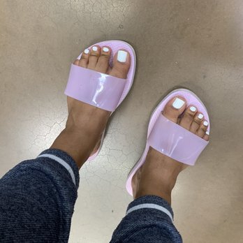 Duke's Nails & Spa - A pedicure done by Tom ! I had him add tips to my toes !! - Nail Salons Near Me - Beaumont, California