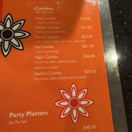 Menu Sushi Combo Options Menu Sushi Combo Options