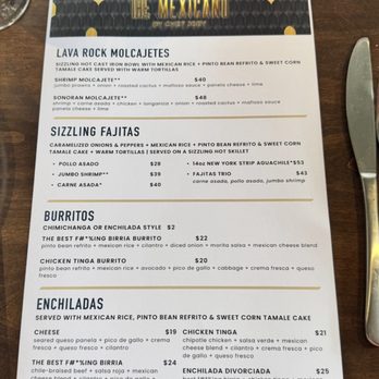 The Mexicano - Cinco menu - Mexican Near Me - Phoenix, Arizona
