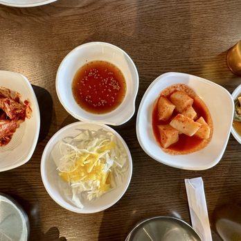 Halmae Noodle - Banchan. - Korean Near Me - Palisades Park, New Jersey