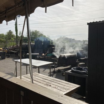 Monk's BBQ - One of the many authentic offset wood smokers, smoking away some chickens. - Barbeque Near Me - Purcellville, Virginia Monk's BBQ - One of the many authentic offset wood smokers, smoking away some chickens. - Barbeque Near Me - Purcellville, Virginia