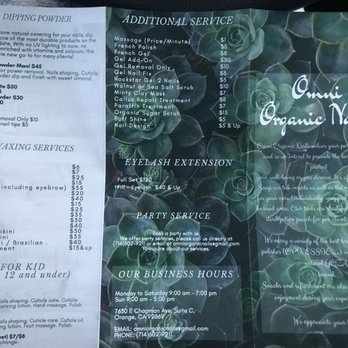 Omni Organic Nails - Menu pt2 - Nail Salons Near Me - Orange, California Omni Organic Nails - Menu pt2 - Nail Salons Near Me - Orange, California