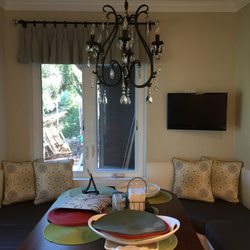 All In One Upholstery - Banquet with vinyl seat cushions, pillows and valances, complete!