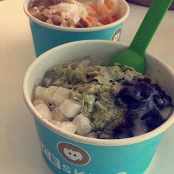 Iceskimo - Bruce Lychee in the back: lychee snow, mango popping boba, fig jelly. Matcha preset one: green tea snow, red bean, mochi - Ice Cream & Frozen Yogurt Near Me - San Diego, California Iceskimo - Bruce Lychee in the back: lychee snow, mango popping boba, fig jelly. Matcha preset one: green tea snow, red bean, mochi - Ice Cream & Frozen Yogurt Near Me - San Diego, California