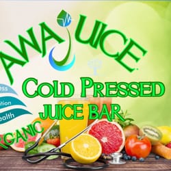 AwaJuice - Delicious cold pressed juices with all organic, fresh, from local sources whenever possible.