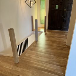 They were able to install the flooring tight to my not perfectly installed railing posts. They were able to install the flooring tight to my not perfectly installed railing posts.