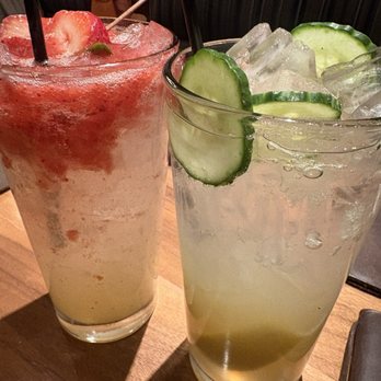 Lazy Dog Restaurant & Bar - Strawberry citrus sparkling refresher and cucumber lemon sparkling refresher. - Comfort Food Near Me - Henderson, Nevada Lazy Dog Restaurant & Bar - Strawberry citrus sparkling refresher and cucumber lemon sparkling refresher. - Comfort Food Near Me - Henderson, Nevada