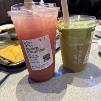 Haidilao - Guava lemon refresher and matcha - Hot Pot Near Me - Mississauga, Ontario