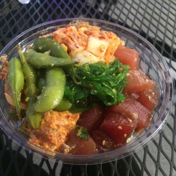 Fairhaven Poke - Ginger shoyu, spicy mayo ahi, ocean salad, kimchee and edamame over rice. Delicious! - Sushi Bars Near Me - Bellingham, Washington