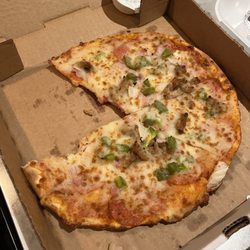 Stoners Pizza Joint - Small, No Brainer Deluxe. Pepperoni, ham, sausage, onion, green pepper and mushrooms