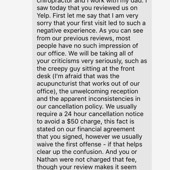 Austin Family Chiropractic - Pictures of my messages from Meghan asking me to review my 1 star review instead of taking the time to fix the problems I had. - Chiropractors Near Me - San Jose, California