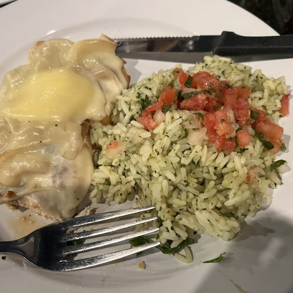 Fresh Chef Kitchen - Smothered Chicken with cilantro rice - New American Near Me - Cornelius, North Carolina