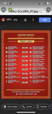Menu photo 5 Golden Dragon Chinese Restaurant Calexico, CA