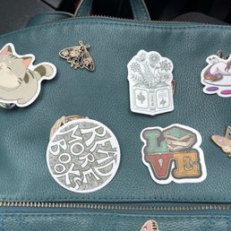 Various Stickers and Moth Pins from my visit