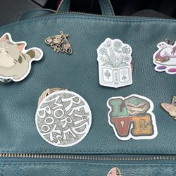 Various Stickers and Moth Pins from my visit
