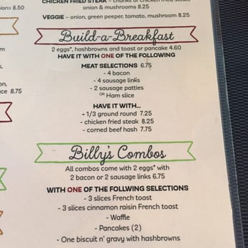 Billy's Gretna Café - Updated menu - love the build your own combos (& love the prices) - Cafes Near Me - Gretna, Nebraska Billy's Gretna Café - Updated menu - love the build your own combos (& love the prices) - Cafes Near Me - Gretna, Nebraska