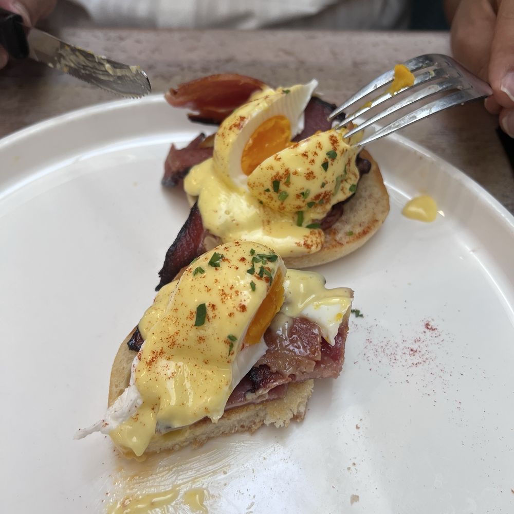Toast Kitchen & Bar - The classic Benedict, no runny yolk - Breakfast & Brunch Near Me - Brea, California Toast Kitchen & Bar - The classic Benedict, no runny yolk - Breakfast & Brunch Near Me - Brea, California