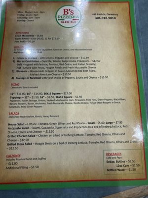 Menu photo 3 B’s Pizzeria Clarksburg, WV Menu photo 3 B’s Pizzeria Clarksburg, WV