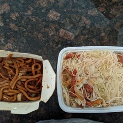 Chen's Garden - Beef chow mei fun & House special chow mein.