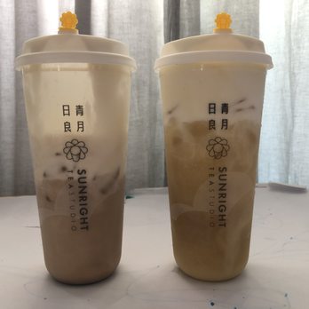 Sunright Tea Studio - L-R: Four Seasons Cheese Foam & White Peach Oolong Cheese Foam - Bubble Tea Near Me - Artesia, California