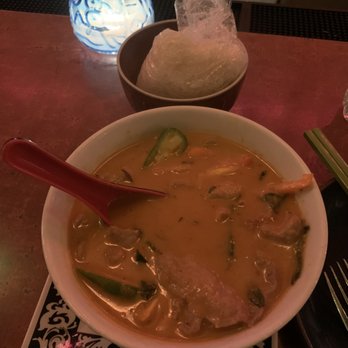 Same Same Thai - Panang red curry with pork and a side of sticky rice - Wine Bars Near Me - Los Angeles, California