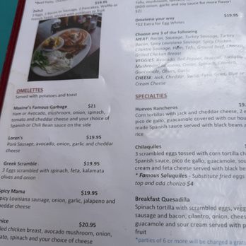 Maxine's Cafe - The menu - Breakfast & Brunch Near Me - Los Angeles, California