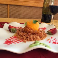 Auberge des Glycines - Crumble avec sa boule fruit de la passion