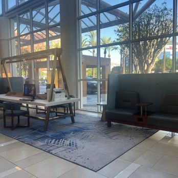 Hyatt Regency Orange County - Guest work station in lobby - Hotels Near Me - Garden Grove, California