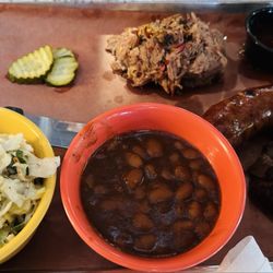 Carolina Pork, Jalapeño Sausage, Beef Brisket, Baked Beans & Coleslaw