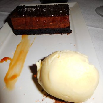 Boulevard Five 72 - dark chocolate and caramel mousse torte, over a chocolate olive oil cake, fleur de sel, and mascarpone gelato - New American Near Me - Kenilworth, New Jersey