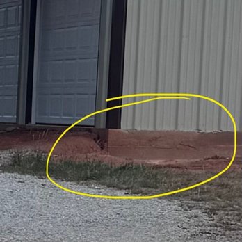 Loving Forestry Mulching and Land Services - Earth eroding away exposing almost the full concrete pad. - Landscaping Near Me Loving Forestry Mulching and Land Services - Earth eroding away exposing almost the full concrete pad. - Landscaping Near Me