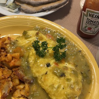 Pantry Restaurant - Chile Relleno Omelette with green chile on top - Breakfast & Brunch Near Me - Santa Fe, New Mexico Pantry Restaurant - Chile Relleno Omelette with green chile on top - Breakfast & Brunch Near Me - Santa Fe, New Mexico