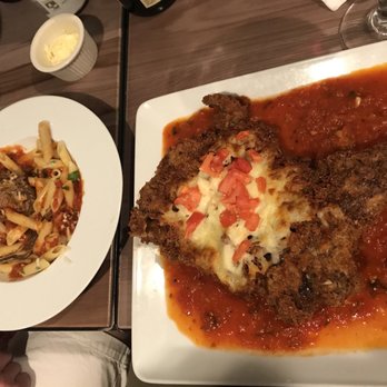 Nataz Restaurant - The veal comes with a side of pasta and a giant meatball. It had the perfect crunch to the outside while the veal stayed tender. So good! - New American Near Me - Southington, Connecticut