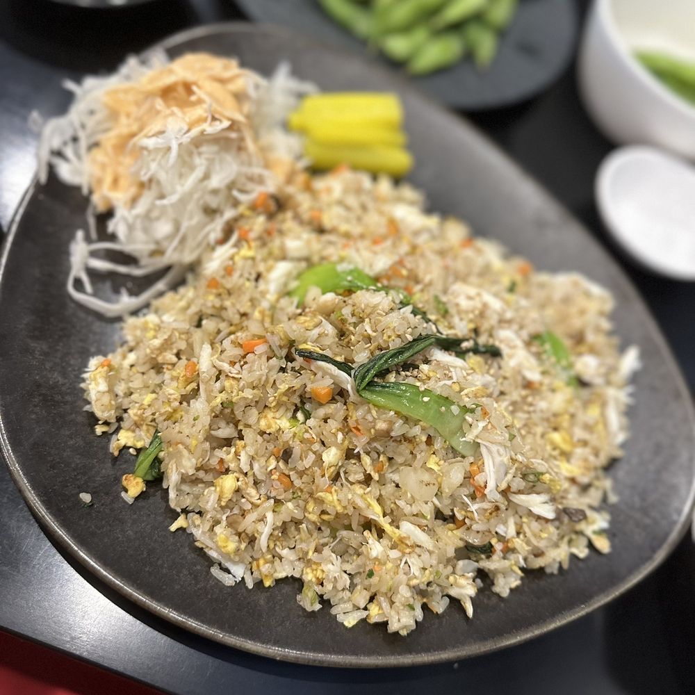 Lab No.1 - Blue Crabmeat Fried Rice. Pretty flavorless, but a good portion for the price. It came with miso soup which was a bit too salty. - Asian Fusion Near Me - Centreville, Virginia