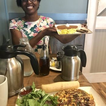 First Watch - I had pancakes with eggs and sausage and my friend had an Omelette (12 August 2018). - Breakfast & Brunch Near Me - Rocky River, Ohio