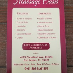 Massage Oasis - Location and hours