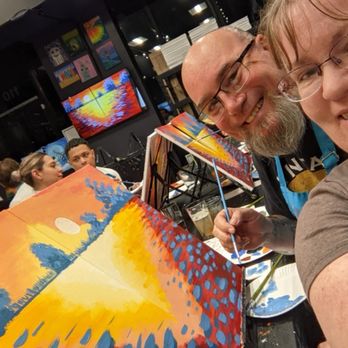 Pinot's Palette - Us painting in the gallery - Paint & Sip Near Me - Huntington Beach, California Pinot's Palette - Us painting in the gallery - Paint & Sip Near Me - Huntington Beach, California