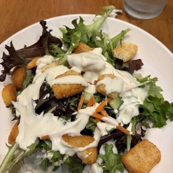 BJ's Restaurant & Brewhouse - Side garden salad with bleu cheese dressing - Pizza Near Me - Elk Grove, California