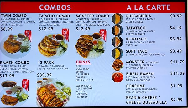 Menu photo 2 Los Tapatios Taco Shop Universal City, TX