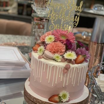 The Cupcake Queen - Strawberries & Cream cake with fresh flowers and macaroons. - Desserts Near Me - Waxhaw, North Carolina The Cupcake Queen - Strawberries & Cream cake with fresh flowers and macaroons. - Desserts Near Me - Waxhaw, North Carolina