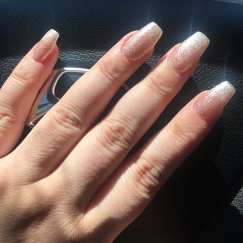 Winchester Nails - Acrylics with gold sparkly gel - Nail Salons Near Me - San Jose, California Winchester Nails - Acrylics with gold sparkly gel - Nail Salons Near Me - San Jose, California