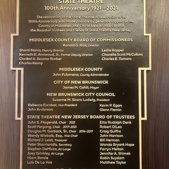 The State Theatre - 100th Anniversary Plaques - Performing Arts Near Me - New Brunswick, New Jersey The State Theatre - 100th Anniversary Plaques - Performing Arts Near Me - New Brunswick, New Jersey