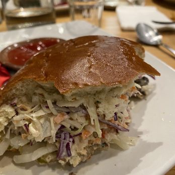7 Devils Waterfront Alehouse - Fish sandwich. I mean coleslaw sandwich - Seafood Near Me - Coos Bay, Oregon 7 Devils Waterfront Alehouse - Fish sandwich. I mean coleslaw sandwich - Seafood Near Me - Coos Bay, Oregon