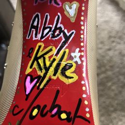 Botched wedding shoe with the wrong name