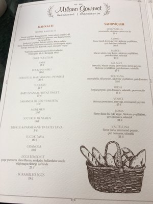 Menu photo 2 Milano Gourmet Istanbul, 34 Menu photo 2 Milano Gourmet Istanbul, 34