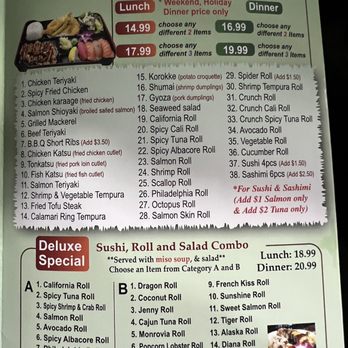 Kiku Sushi - Kiku Combos (lunch/dinner) and Deluxe Specials. Lots to choose from. - Japanese Near Me - Monrovia, California
